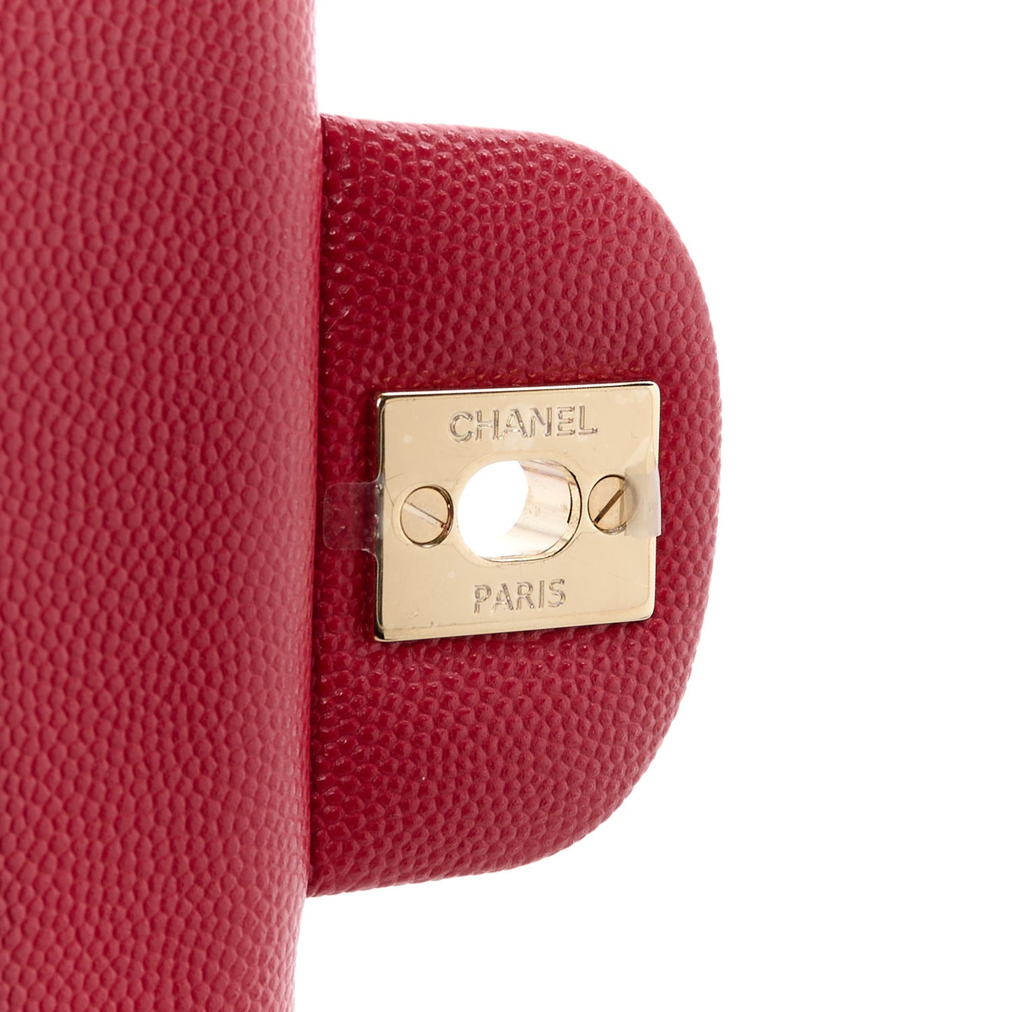 Caviar Quilted Medium Double Flap Red