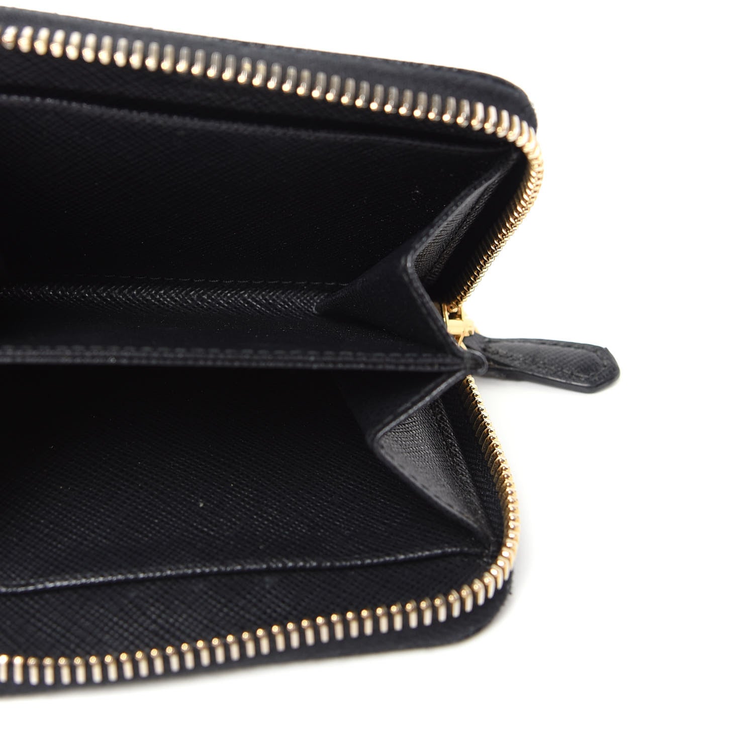 Prada Saffiano Metal Zip Coin Purse Black 5 of 6