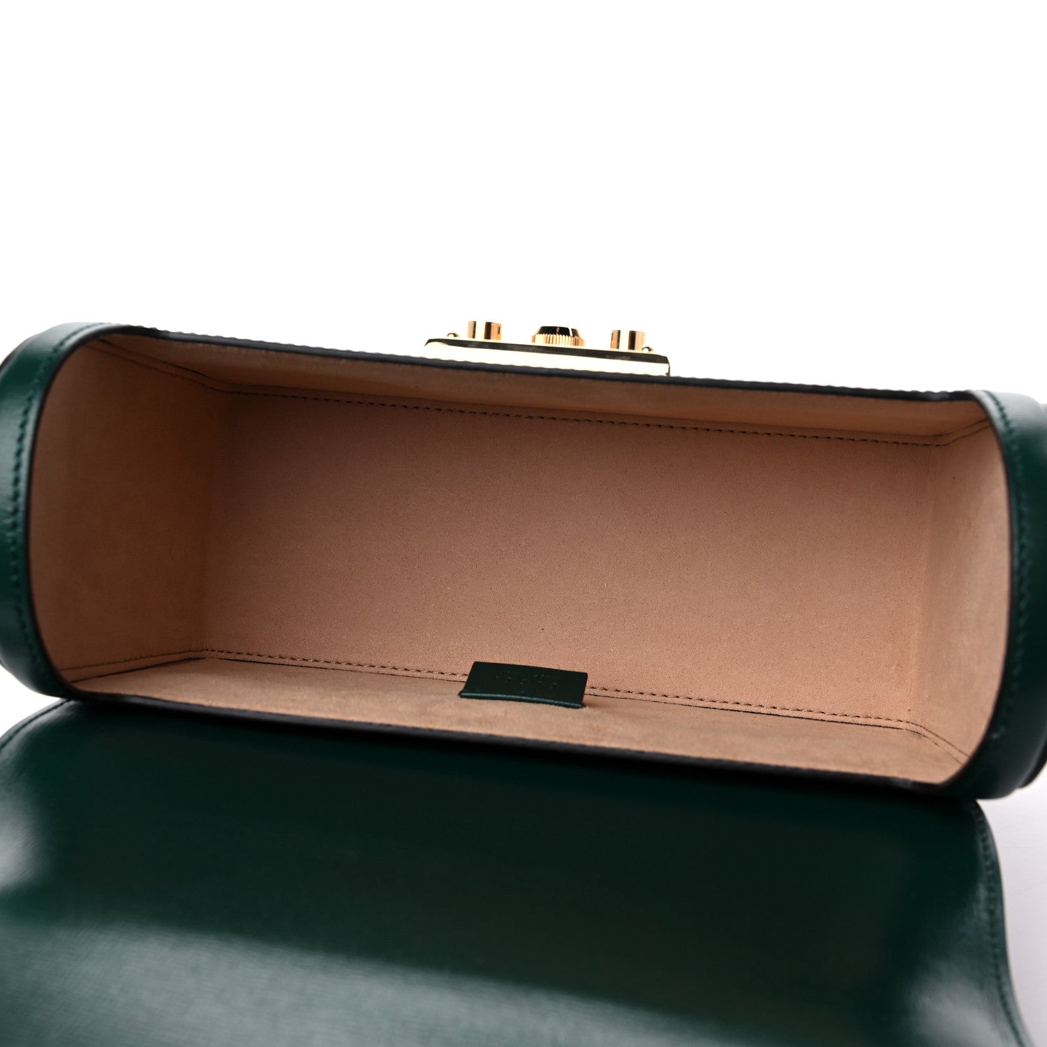 Gucci Azalea Calfskin Small Padlock Bamboo Shoulder Bag Vintage Green 5 of 12
