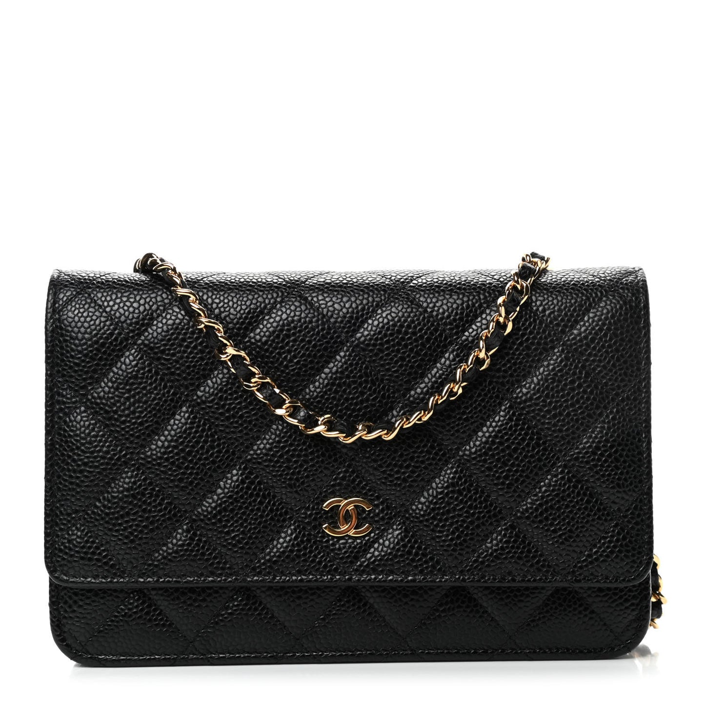 Caviar Quilted Wallet On Chain WOC Black