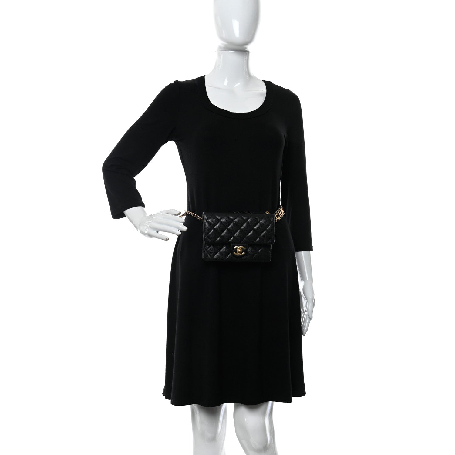 Chanel Shiny Caviar Pick Me Up Flap Belt Bag Black 2 of 12