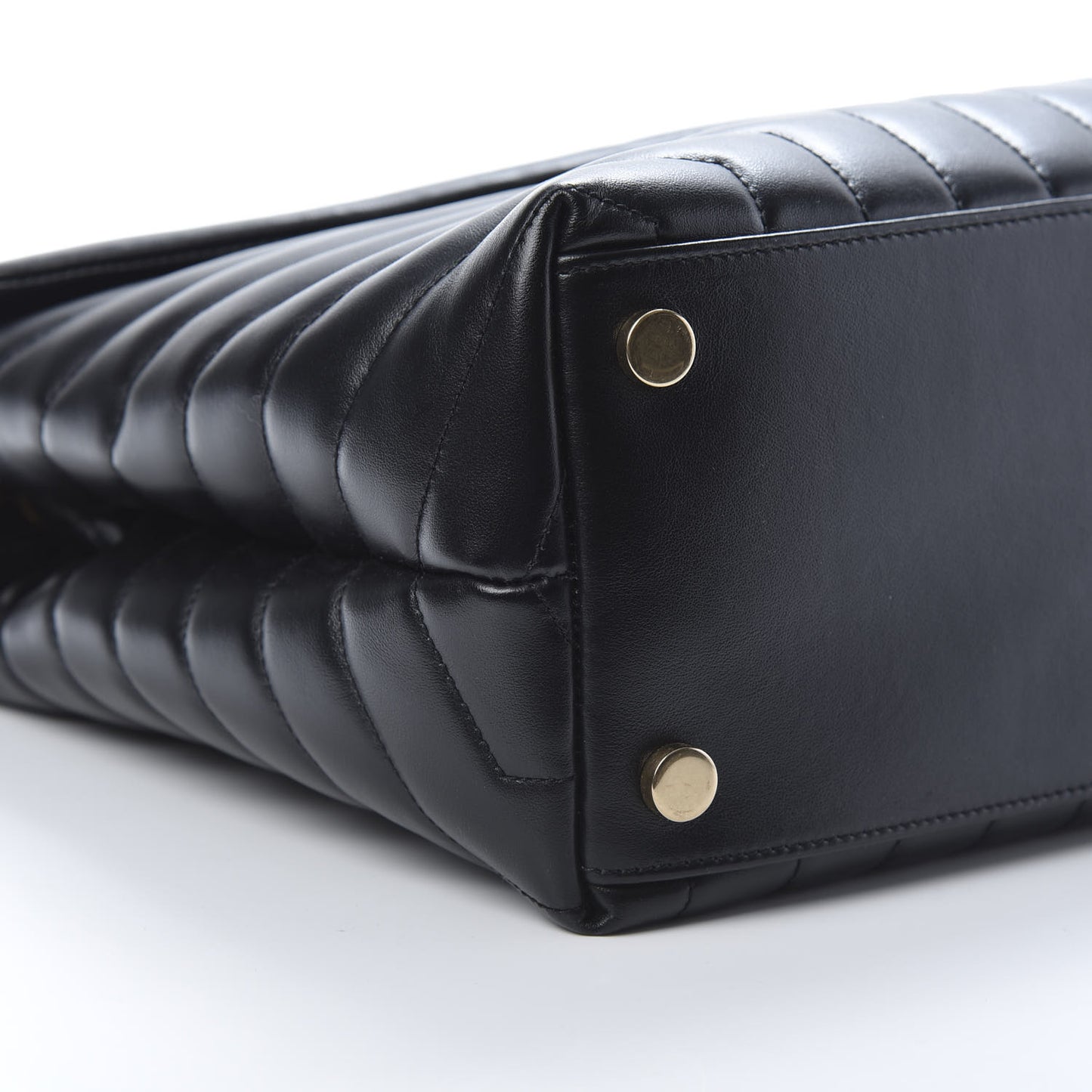 Calfskin Y Quilted Monogram Large Loulou Chain Satchel Black