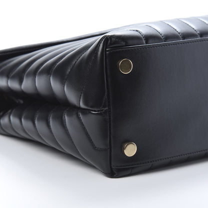 Saint Laurent Calfskin Y Quilted Monogram Large Loulou Chain Satchel Black 9 of 11