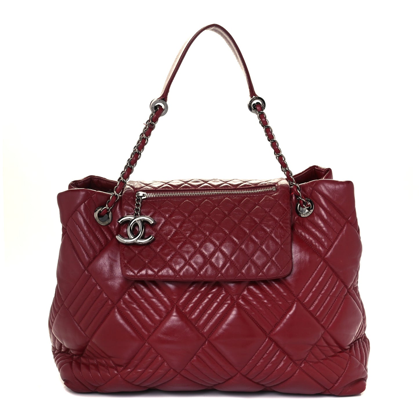 Lambskin Large In and Out Tote Red