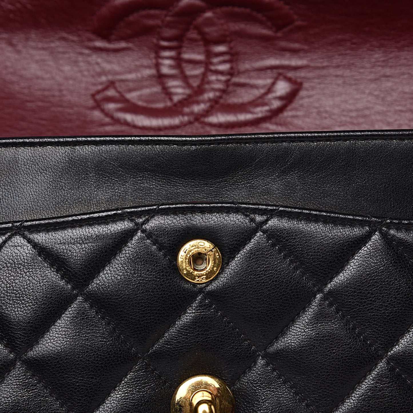 Lambskin Quilted Small Double Flap Black