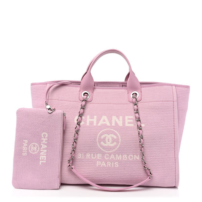 Chanel Mixed Fibers Medium Deauville Tote Dark Pink 1 of 10