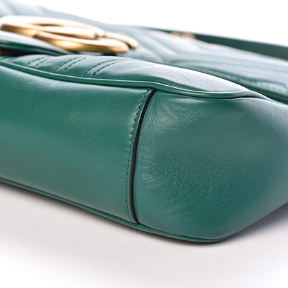 Gucci Calfskin Matelasse Medium GG Marmont Shoulder Bag Emerald Green 10 of 10