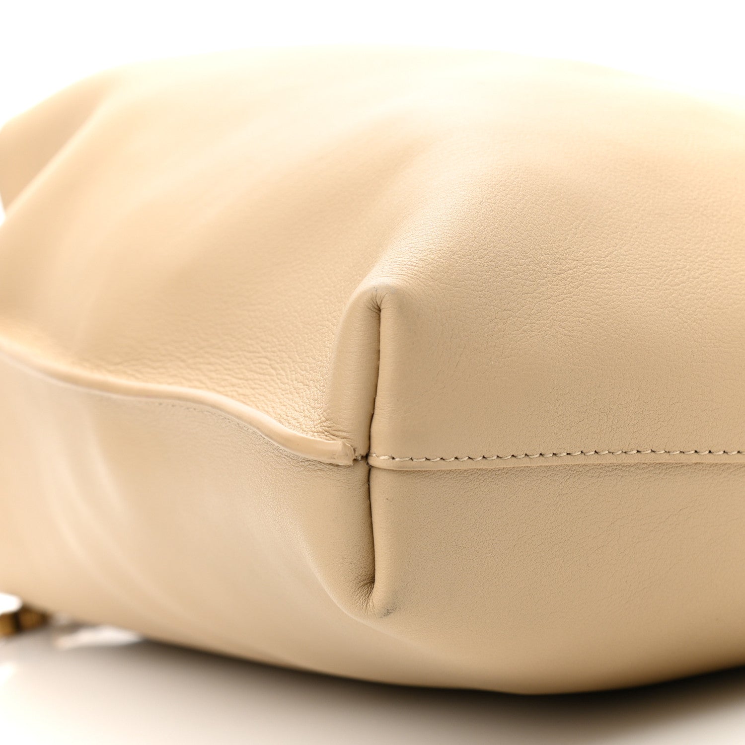 Saint Laurent Smooth Calfskin Small Suzanne Hobo Ivory Natural 11 of 13