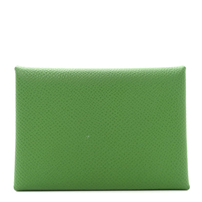 Hermes Epsom Calvi Duo Card Case Vert Yucca 1 of 9