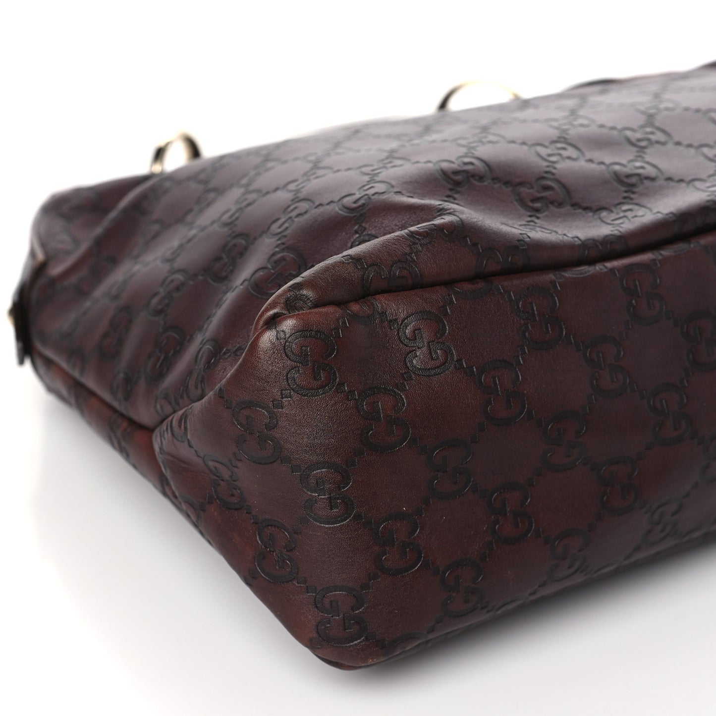 Guccissima Medium Horsebit Chain Hobo Dark Brown