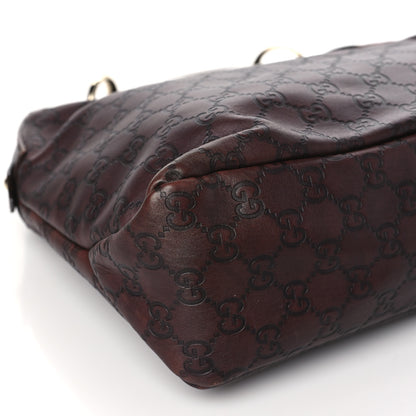 Gucci Guccissima Medium Horsebit Chain Hobo Dark Brown 9 of 11