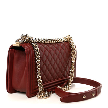 Chanel Lambskin Quilted Medium Boy Flap Burgundy 3 of 10