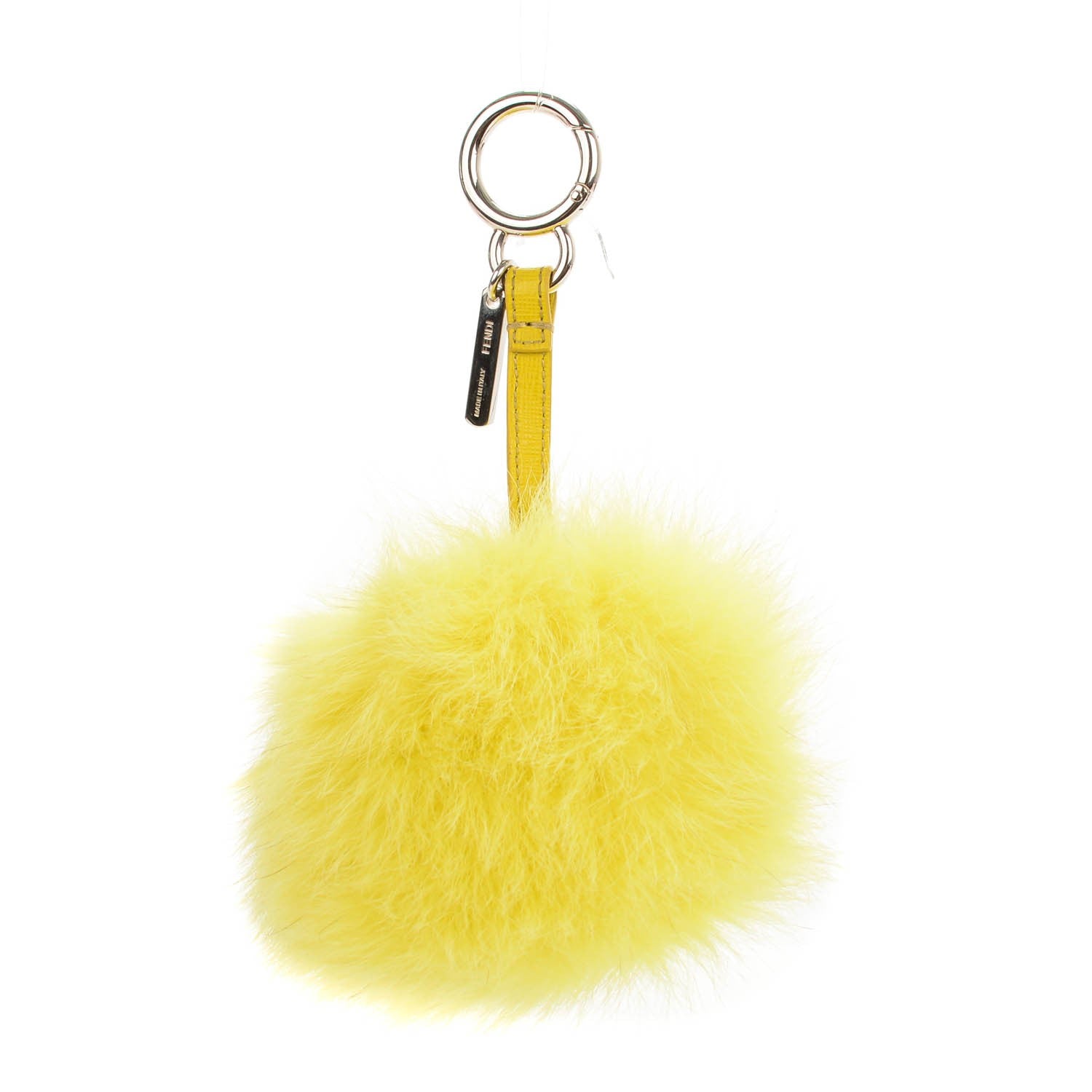 Fendi Fox Fur Pom Pom Bag Charm Yellow 1 of 3
