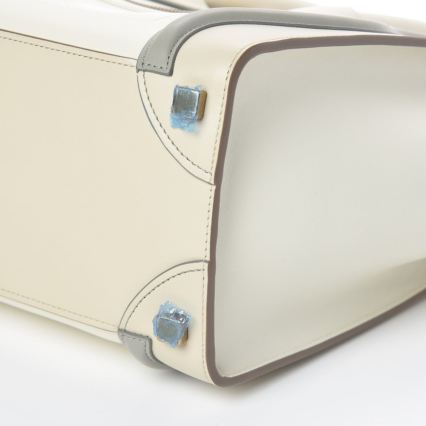 Shiny Smooth Calfskin Micro Tri-Color Luggage Natural