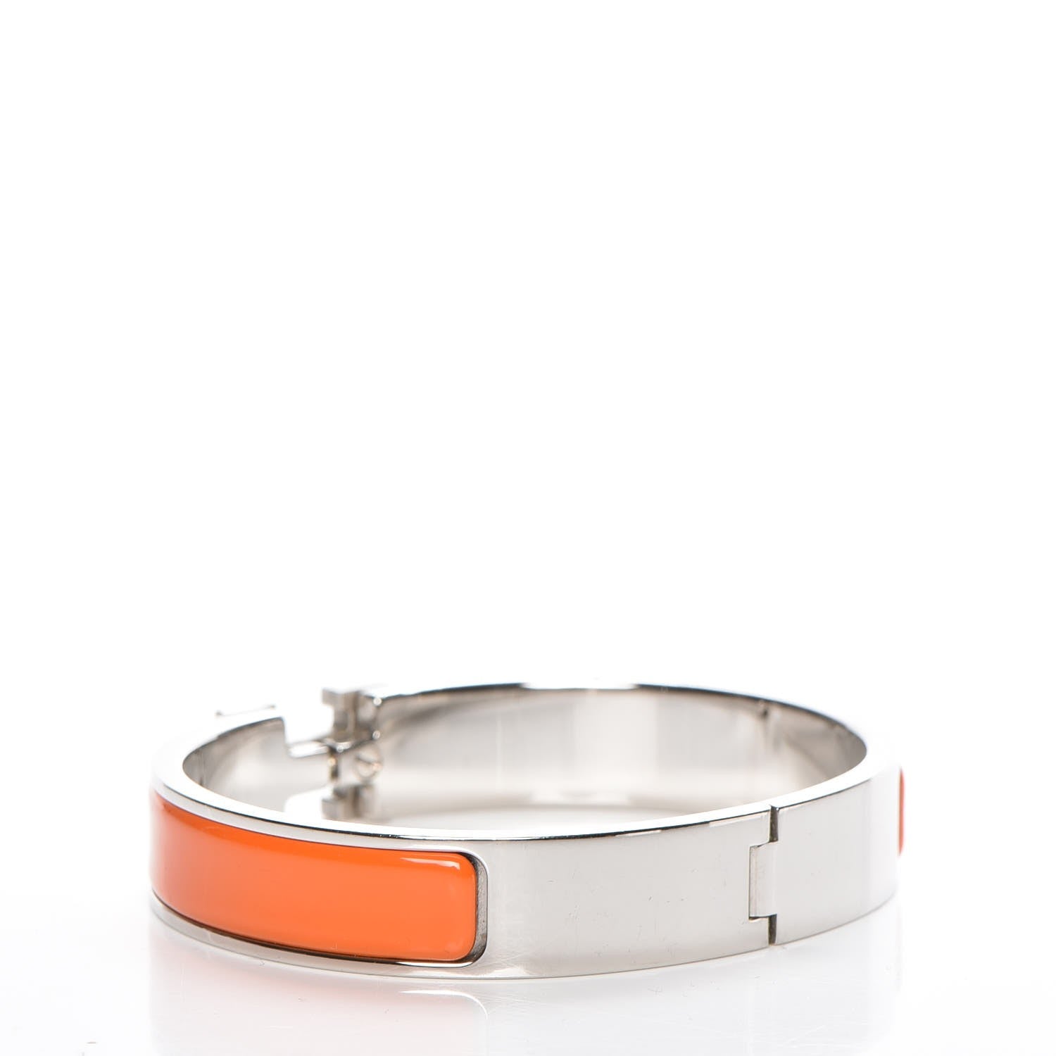 Hermes Enamel Narrow Clic Clac H Bracelet GM Orange 3 of 5