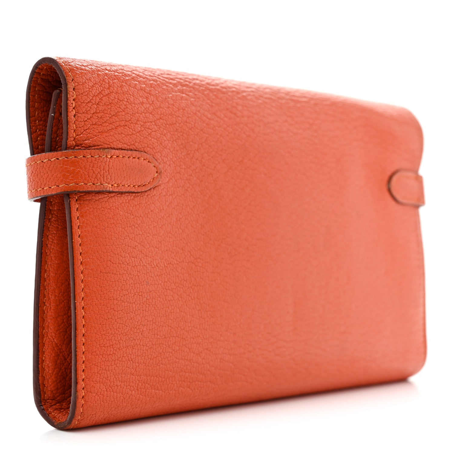 Hermes Chevre Mysore Kelly Longue Wallet Feu 3 of 9
