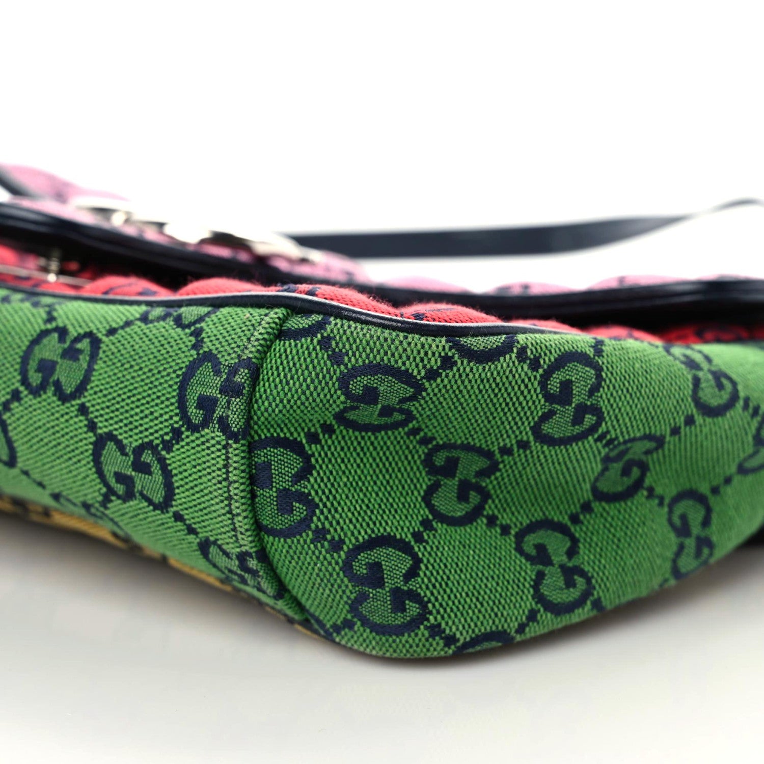 Gucci Monogram Multicolor Matelasse Diagonal Small GG Marmont Shoulder Bag Pink Blue Red Yellow Green 6 of 14