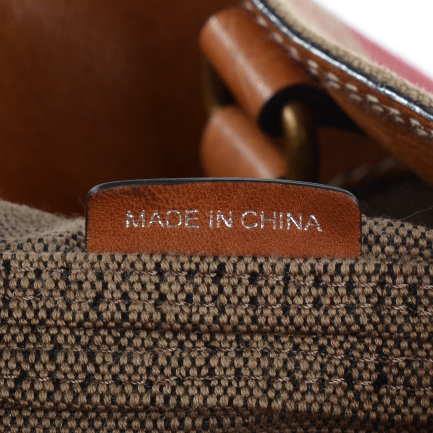 Canvas Mega Check Medium Susanna Hobo Saddle Brown