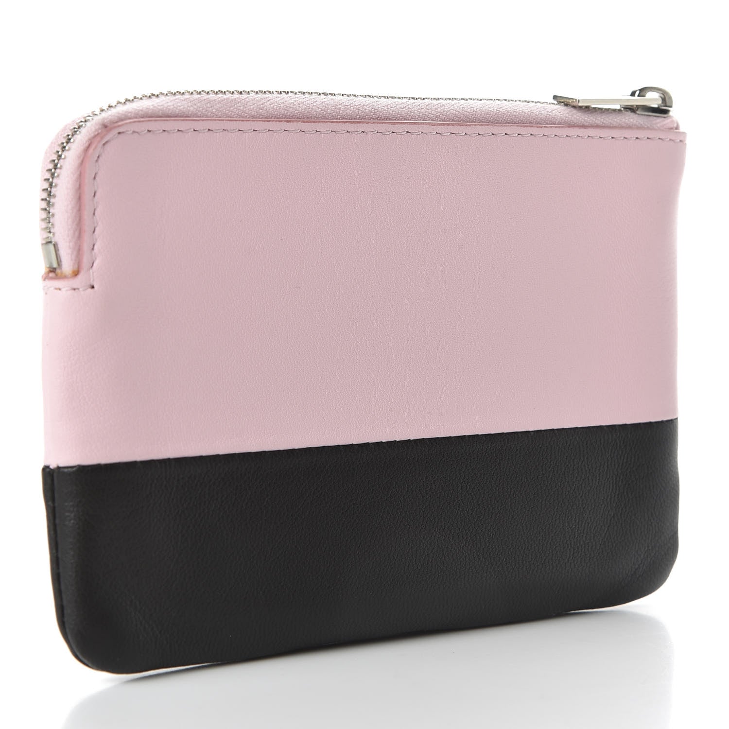 Celine Lambskin Bi-Color Solo Coin Card Case Pale Pink Espresso 3 of 8
