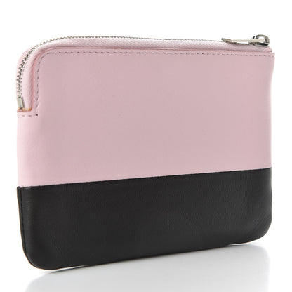 Celine Lambskin Bi-Color Solo Coin Card Case Pale Pink Espresso 3 of 8
