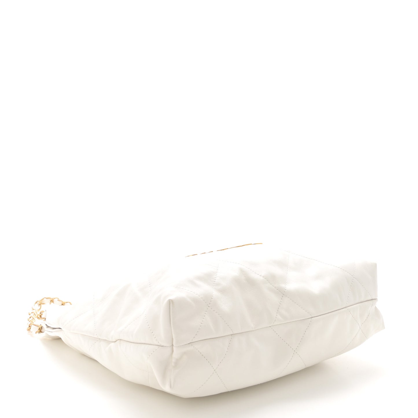 Shiny Calfskin Quilted Small Chanel 22 White