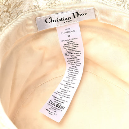 Christian Dior Cotton D-Bobby Small Brim Bucket Hat 57 White Gold 7 of 9