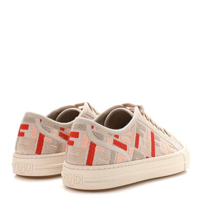 Fendi Kuban Canvas FF Womens Domino Low Top Sneakers 38.5 Grezzo Multicolor Rosa 5 of 9