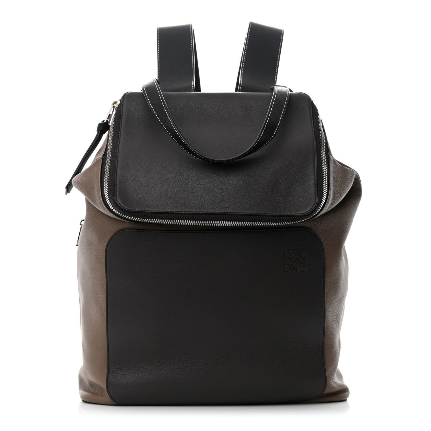 Calfskin Goya Backpack Black Beige
