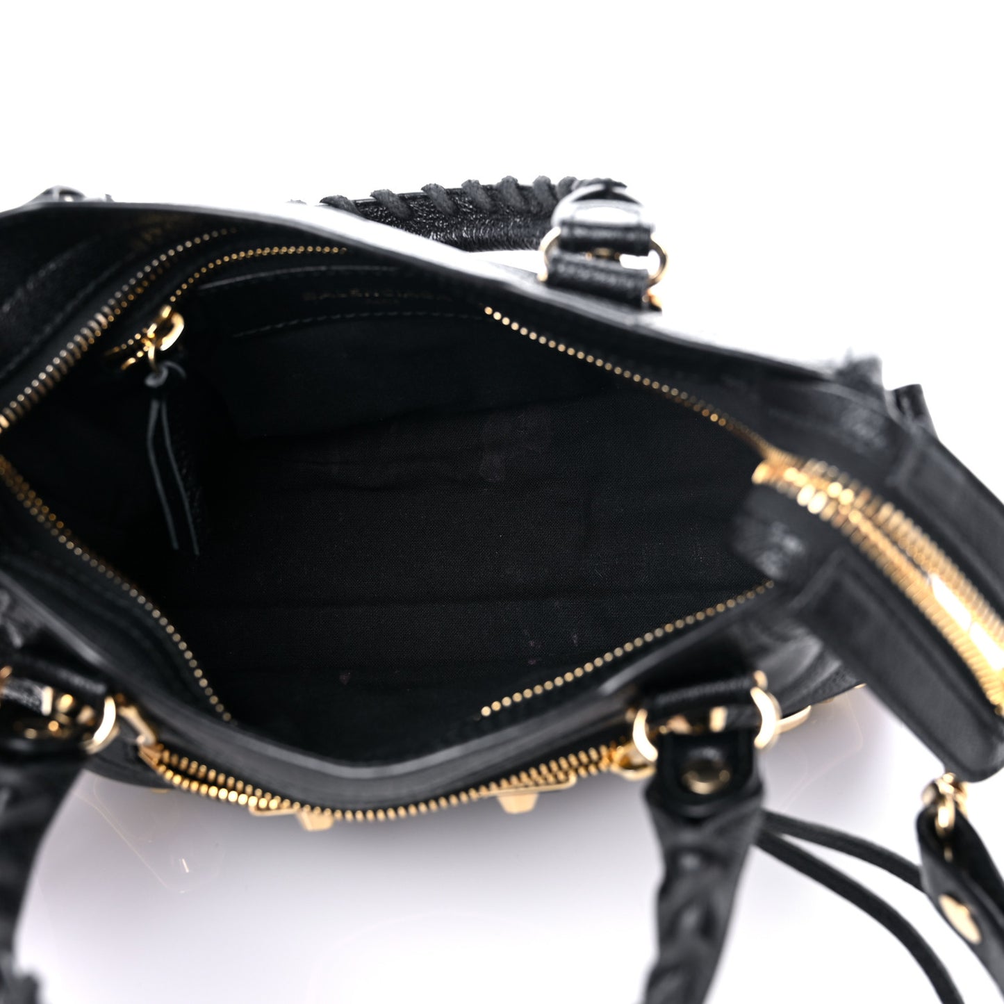 Chevre Gold Metallic Edge Hardware Mini City Black