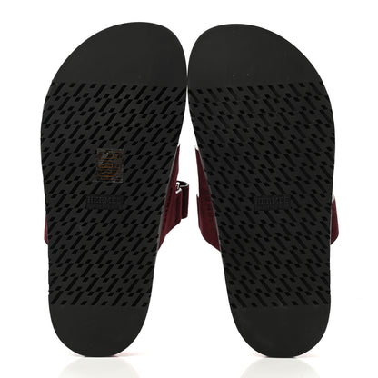 Hermes Suede Goatskin Womens Chypre Sandals 37 Rouge Marsala 5 of 9