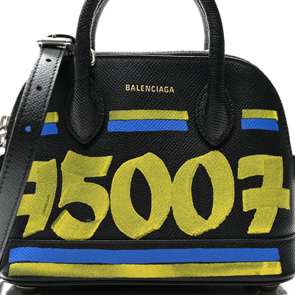 Balenciaga Signature Grained Calfskin Car Tag Print XXS Ville Top Handle Bag Black TBC 7 of 9