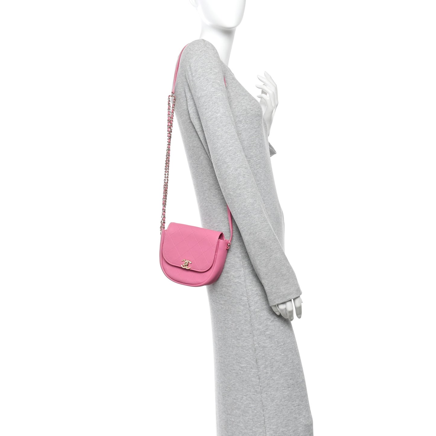 Goatskin Stitched Casual Trip Messenger Flap Pink