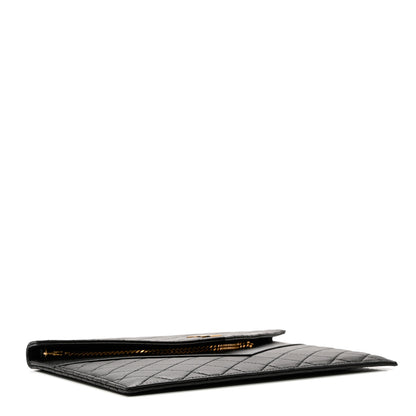 Saint Laurent Lambskin Quilted Double Flap Chain Pouch Black 4 of 7