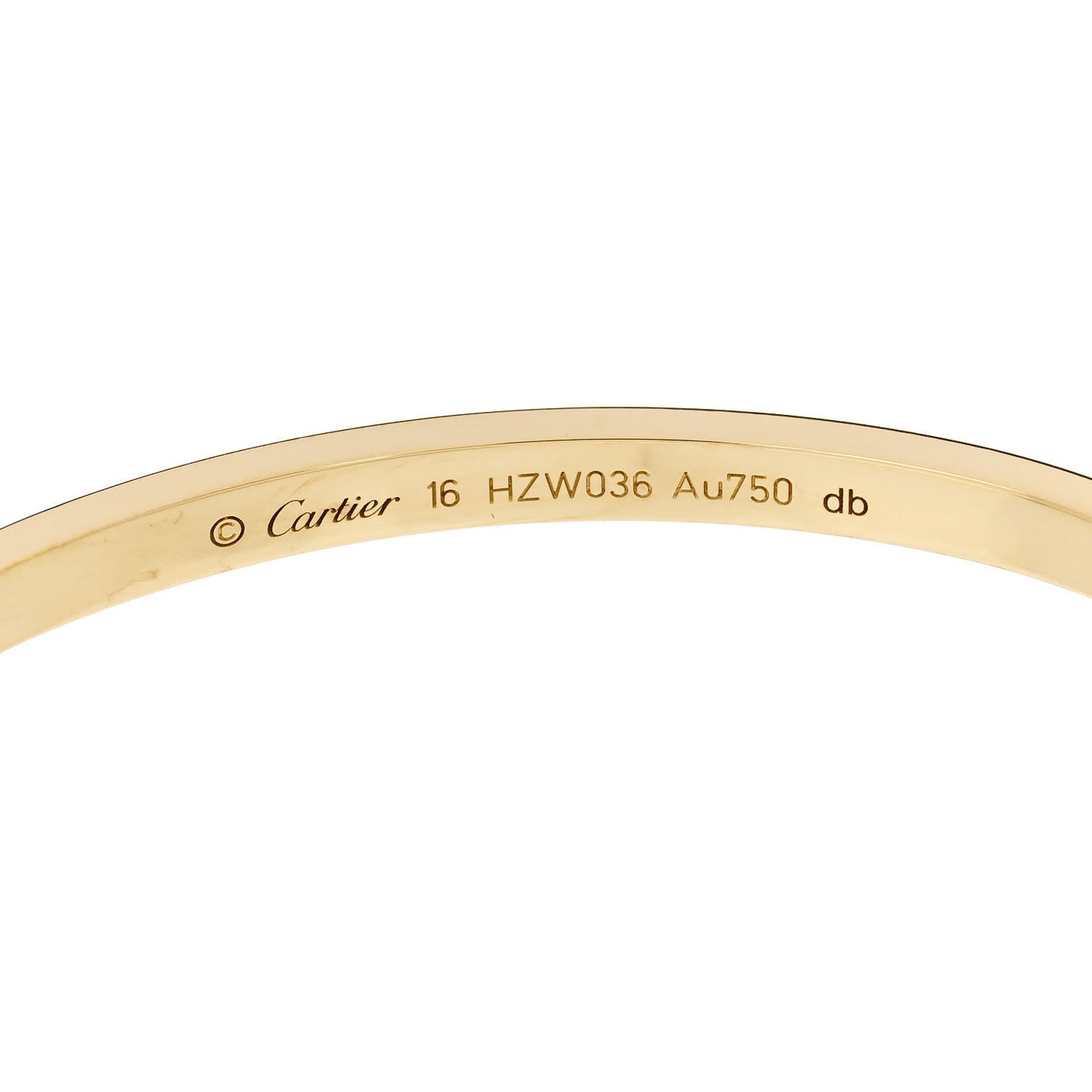 18K Yellow Gold Small LOVE Bracelet 16