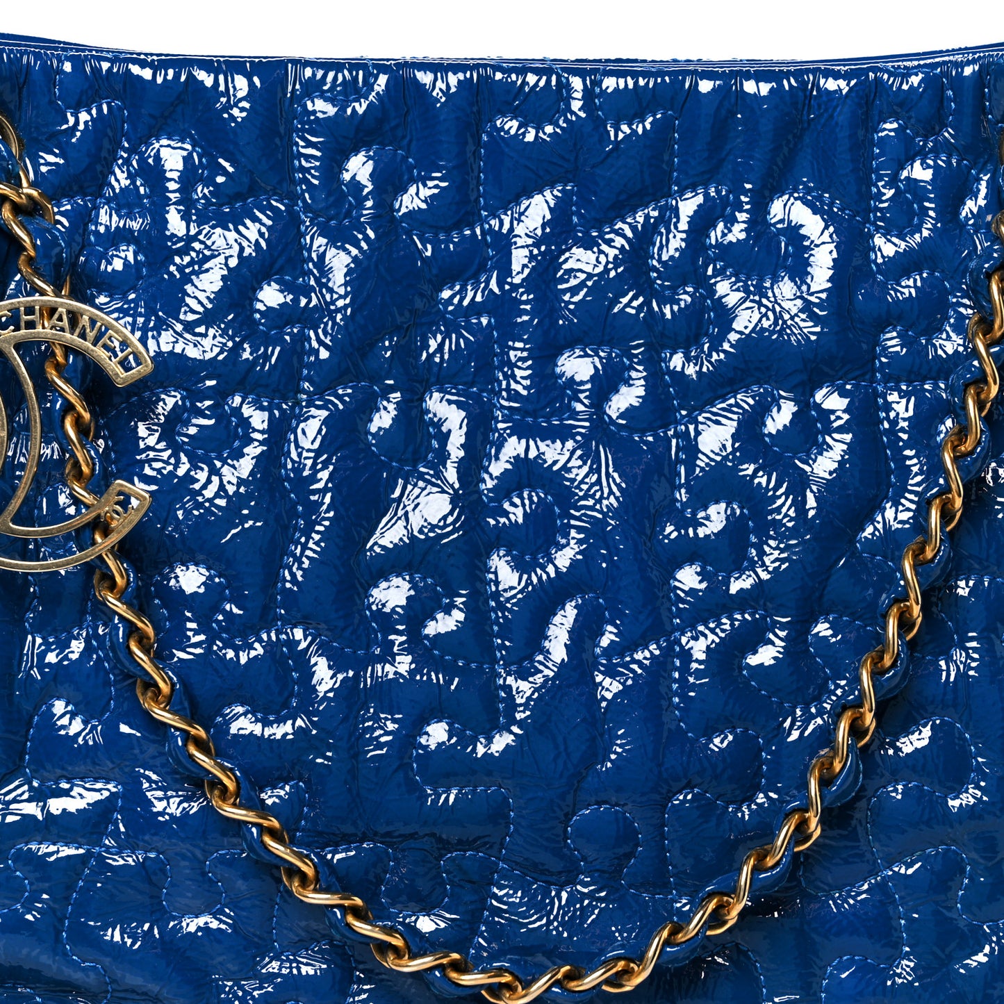 Patent Puzzle Tote Electric Blue