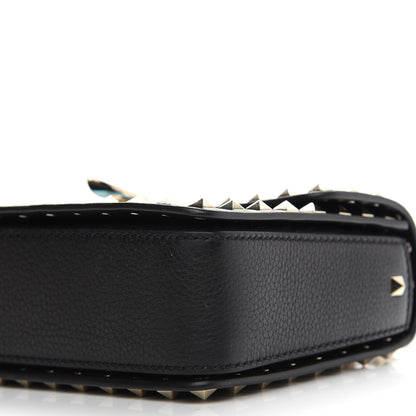 Valentino Garavani Grained Calfskin Medium Rockstud Chain Bag Black 7 of 7