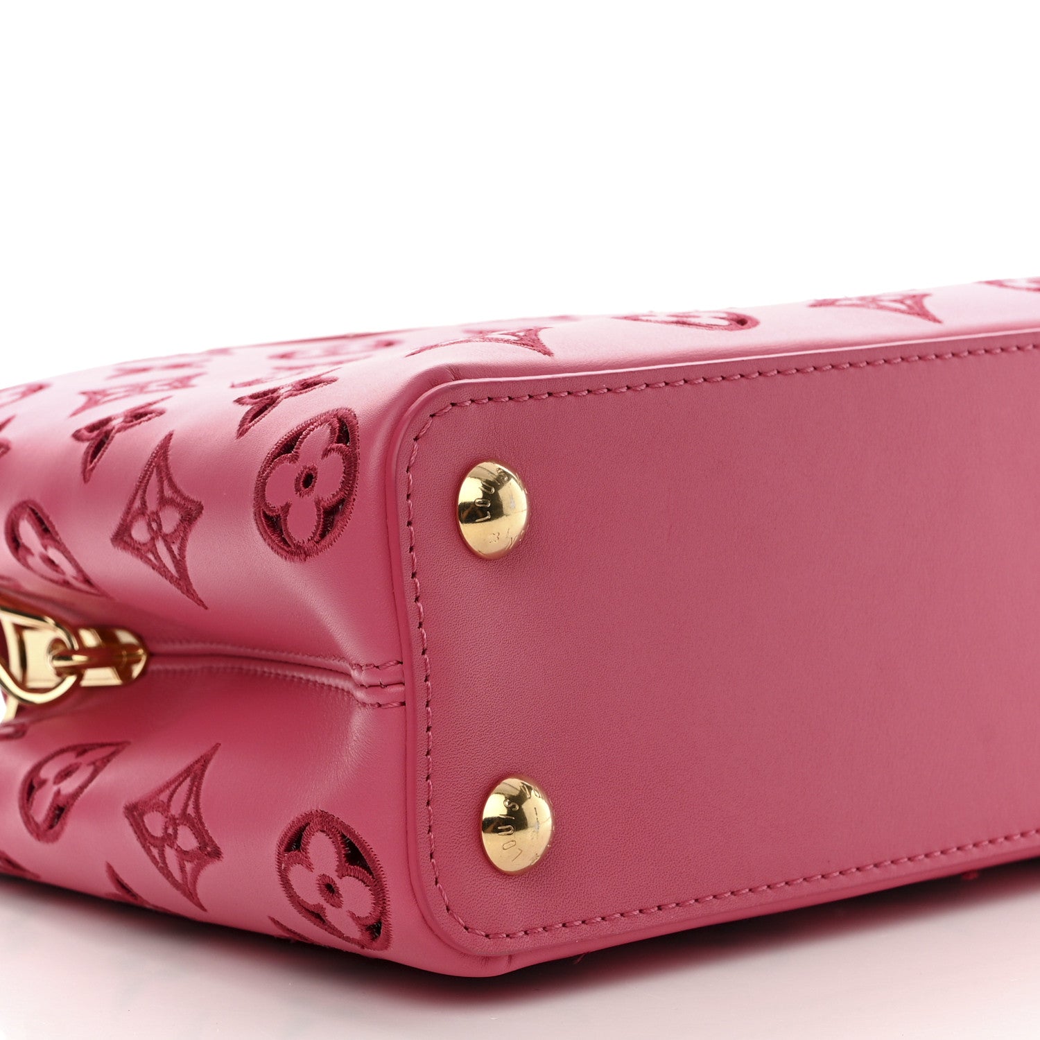 Louis Vuitton Calfskin LV Broderie Anglaise Capucines BB Pink 8 of 9