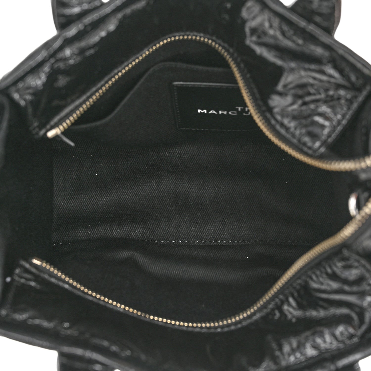 Marc Jacobs Shiny Crinkled Calfskin Small The Tote Bag Black 5 of 10