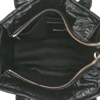 Marc Jacobs Shiny Crinkled Calfskin Small The Tote Bag Black 5 of 10