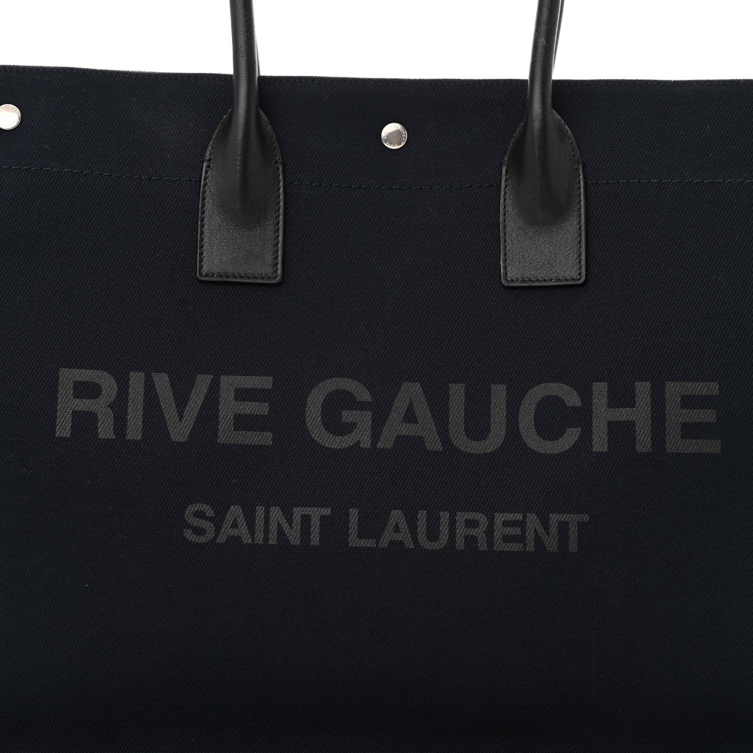 Saint Laurent Linen Calfskin Rive Gauche Tote Navy 7 of 10