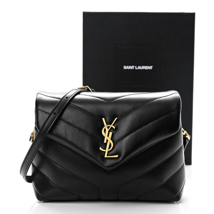Saint Laurent Calfskin Y Quilted Monogram Toy Loulou Crossbody Bag Black 12 of 12