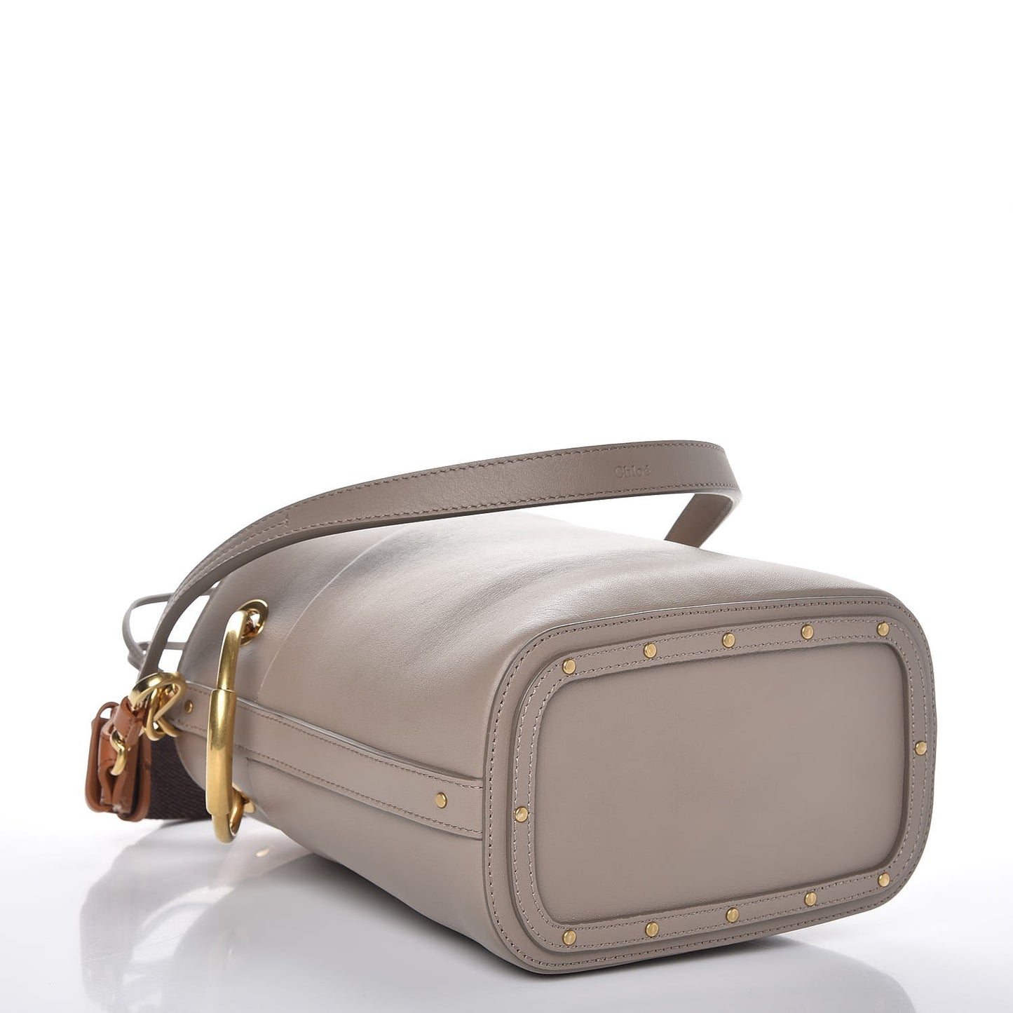 Smooth Calfskin Small Roy Bucket Bag Motty Grey