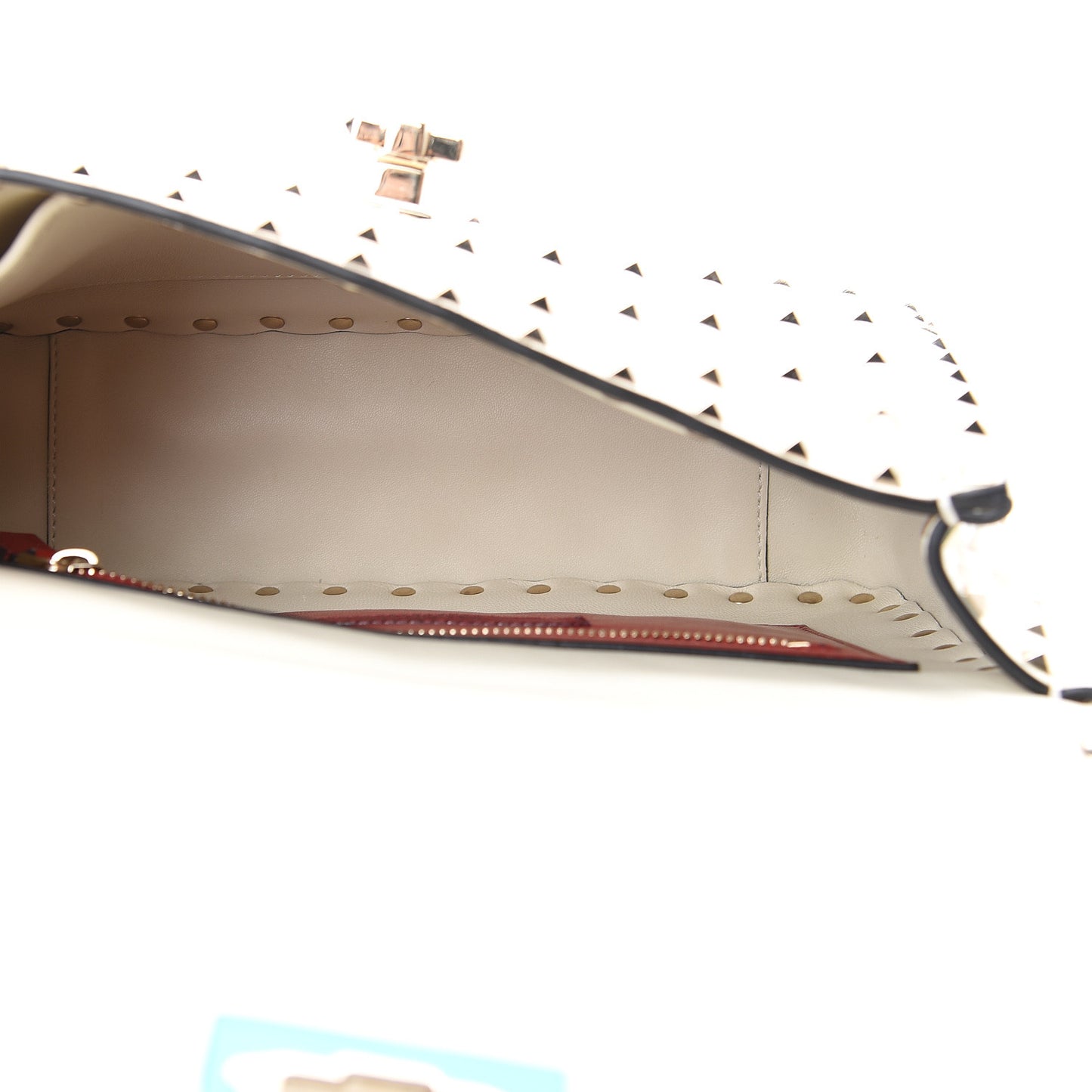 Nappa Medium Rockstud Spike Shoulder Bag White