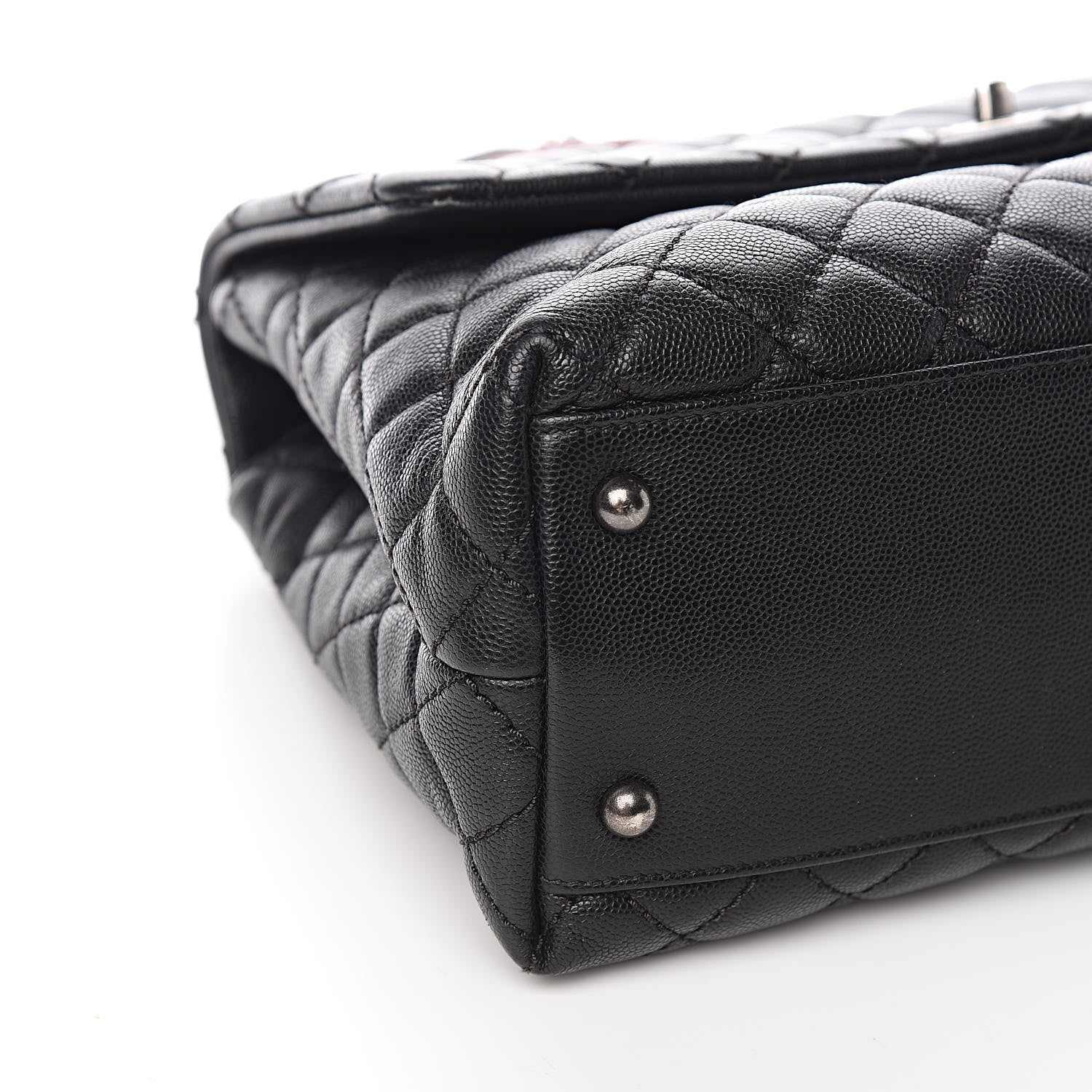 Chanel Caviar Lizard Quilted Medium Coco Handle Flap Black 8 of 11