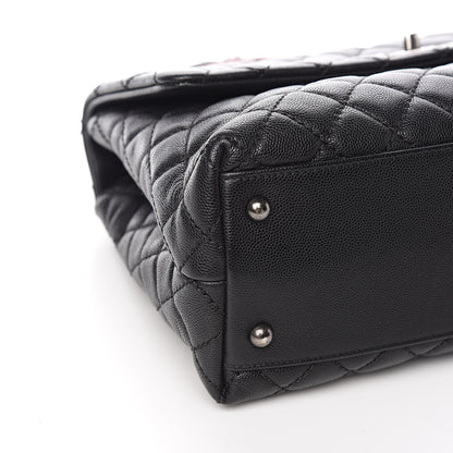 Chanel Caviar Lizard Quilted Medium Coco Handle Flap Black 8 of 11
