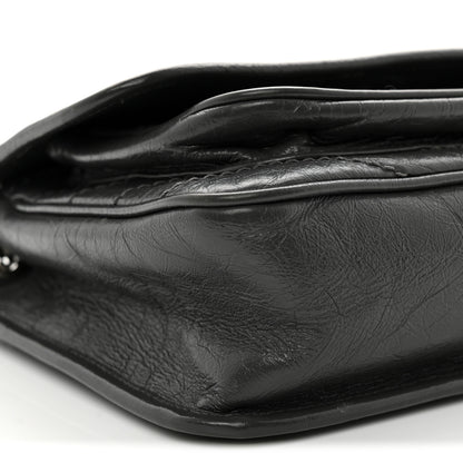 Saint Laurent Crinkled Calfskin Matelasse Monogram Baby Niki Chain Satchel Storm 9 of 11