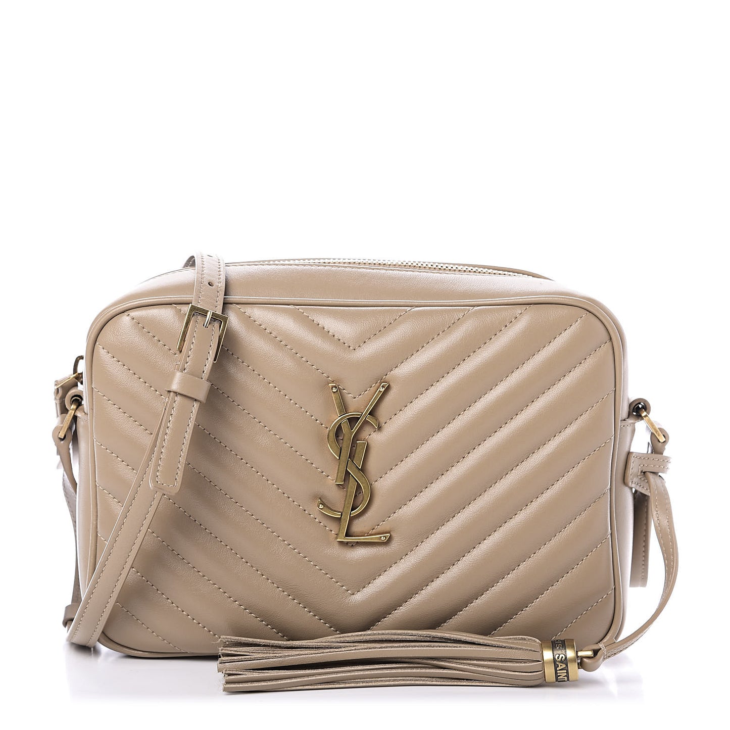 Calfskin Matelasse Monogram Lou Camera Bag Dark Latte