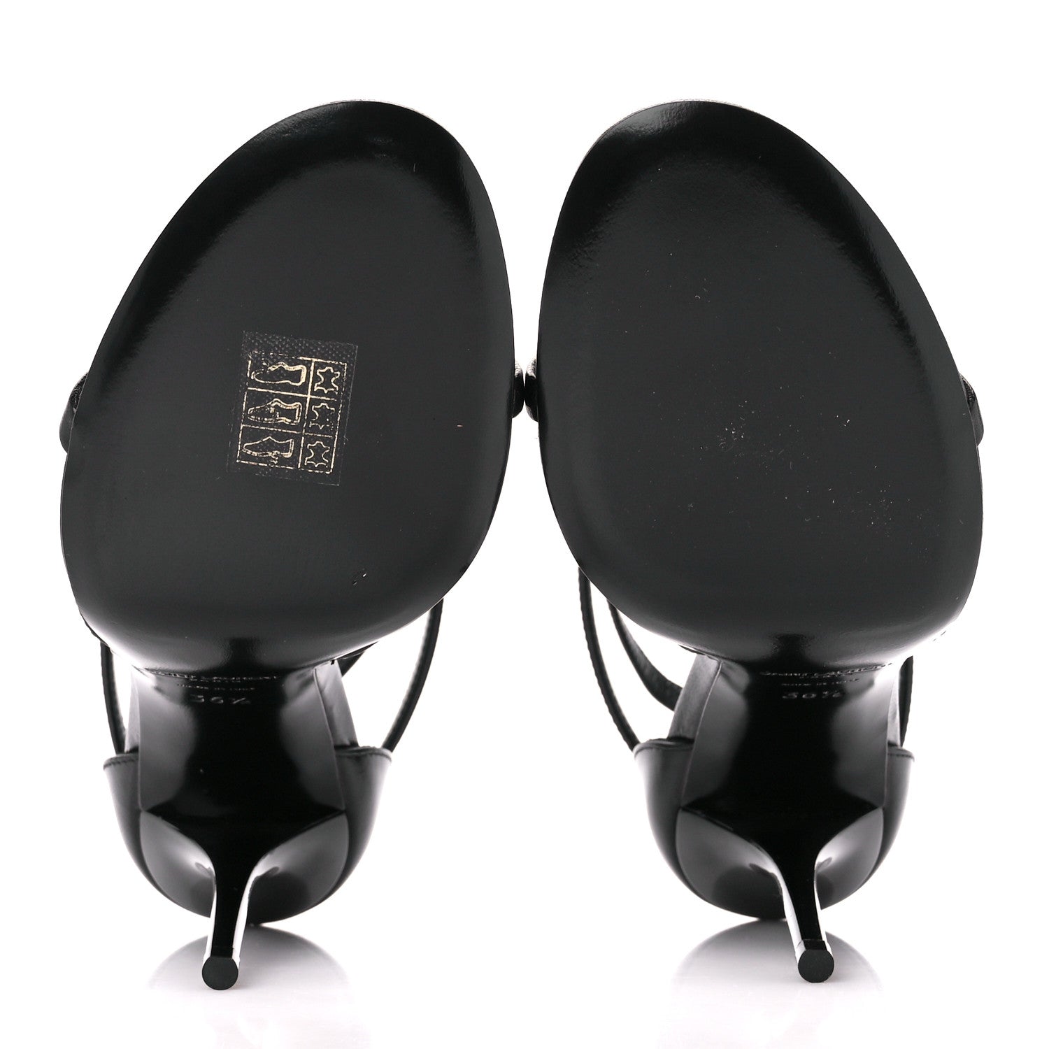Saint Laurent Patent Cassandra 100 Sandals 36.5 Black 5 of 8