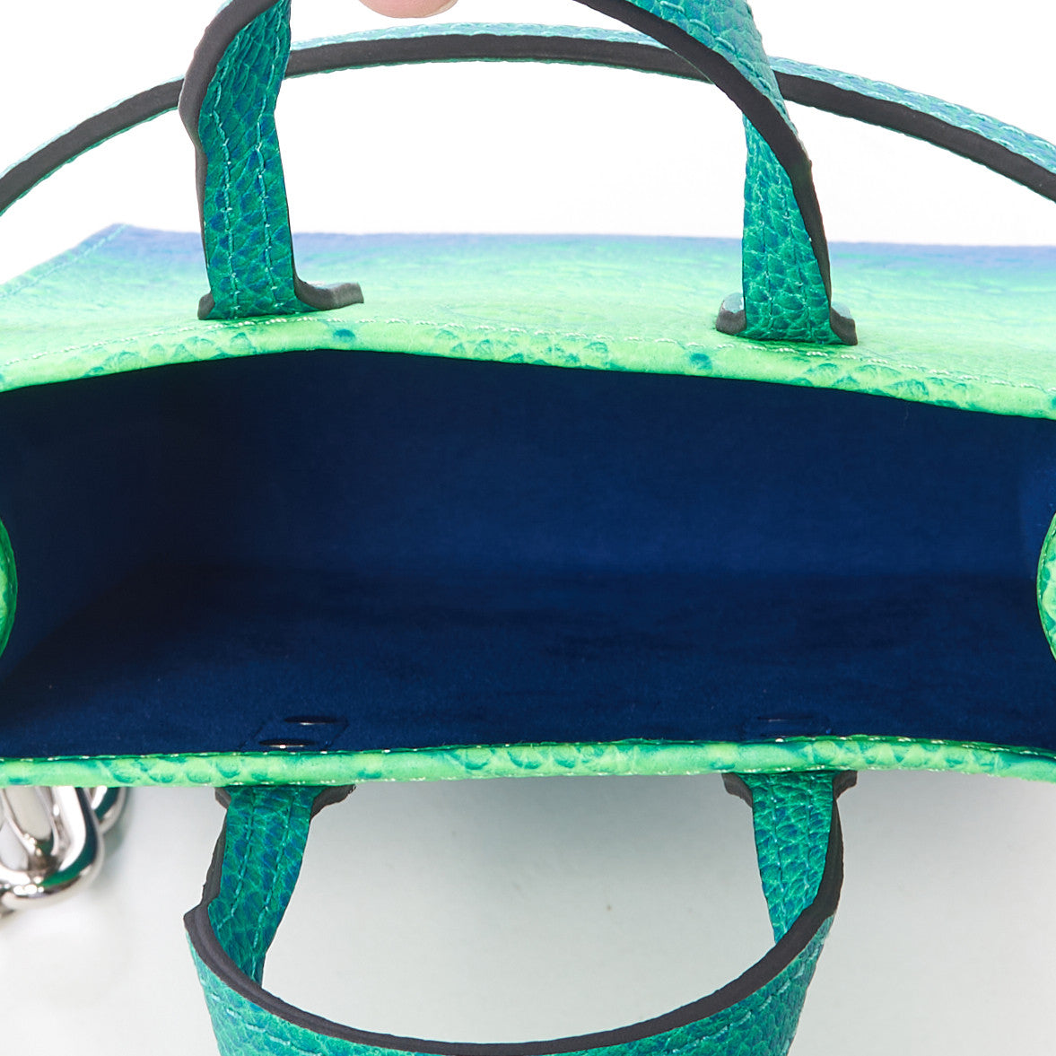 Louis Vuitton Taurillon Illusion Sac Plat XS Bleu Vert 6 of 7