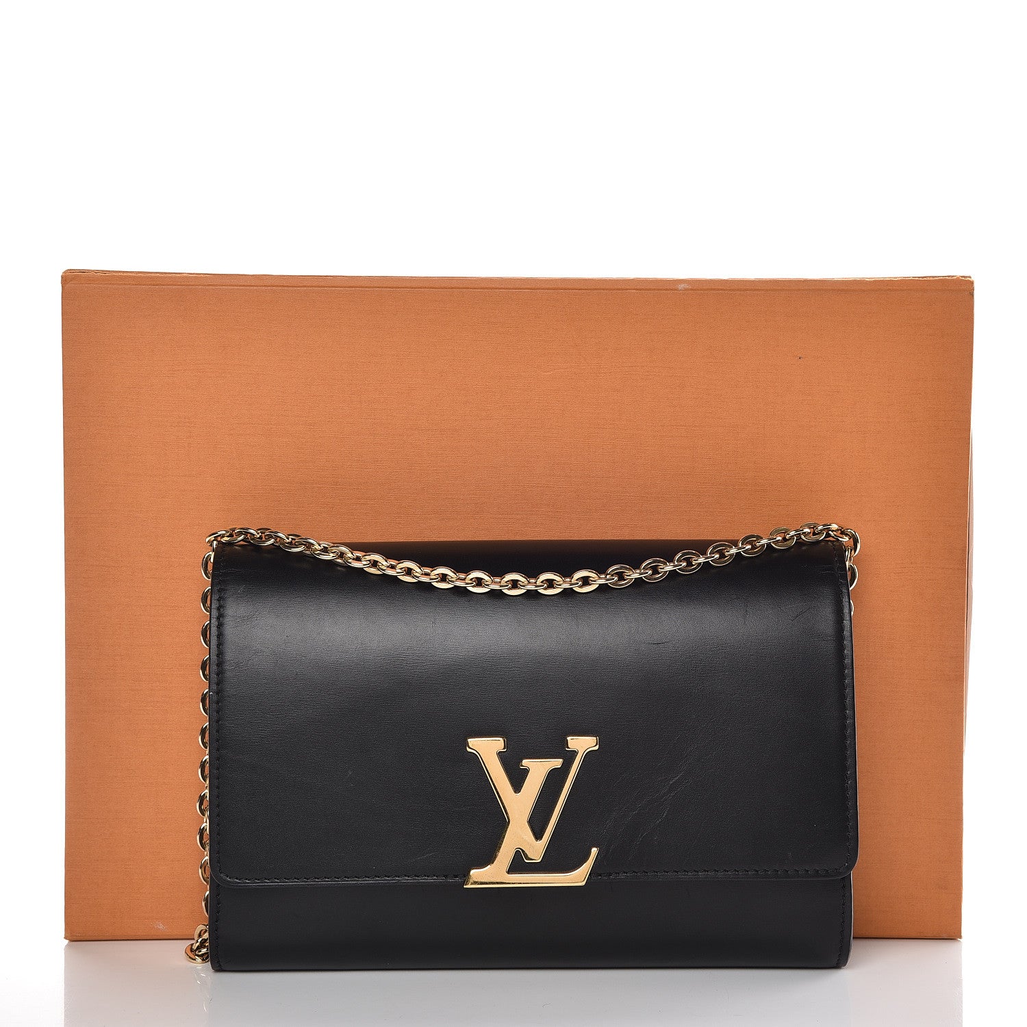 Louis Vuitton Calfskin Chain Louise GM Black 18 of 18